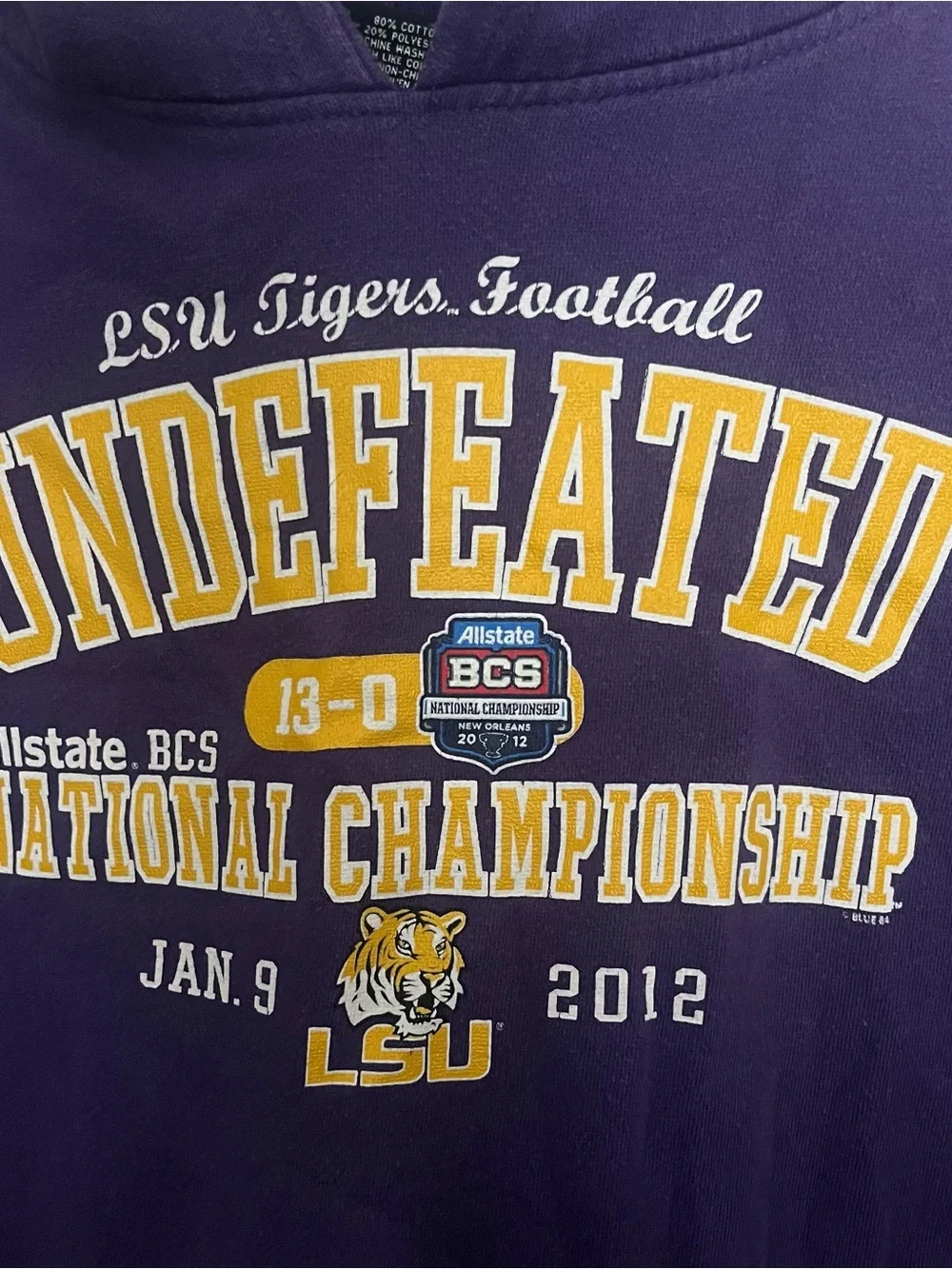 Tigers Purple Undefeated National Championship Hoodie